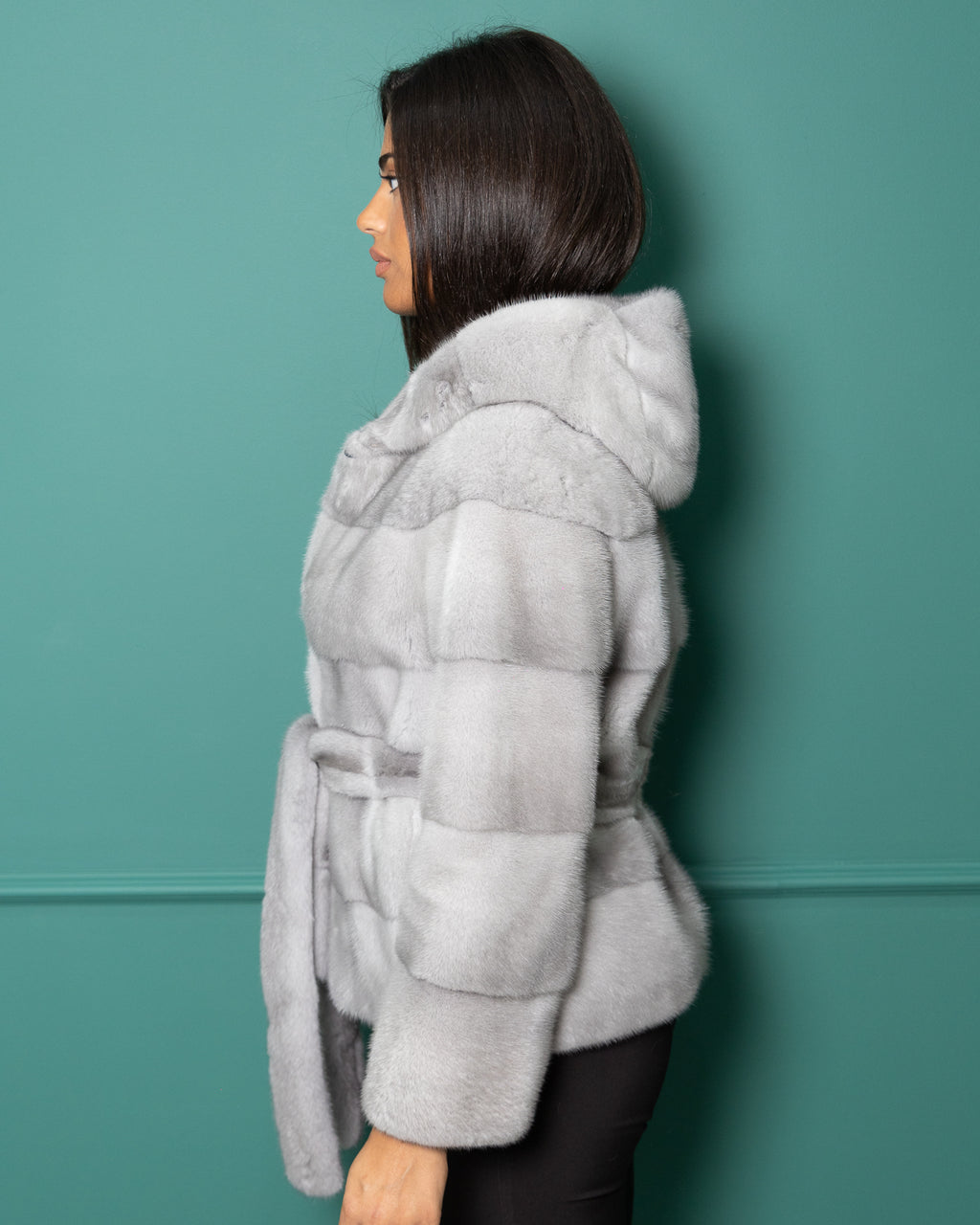 VESTE EN VISON SAPHIR