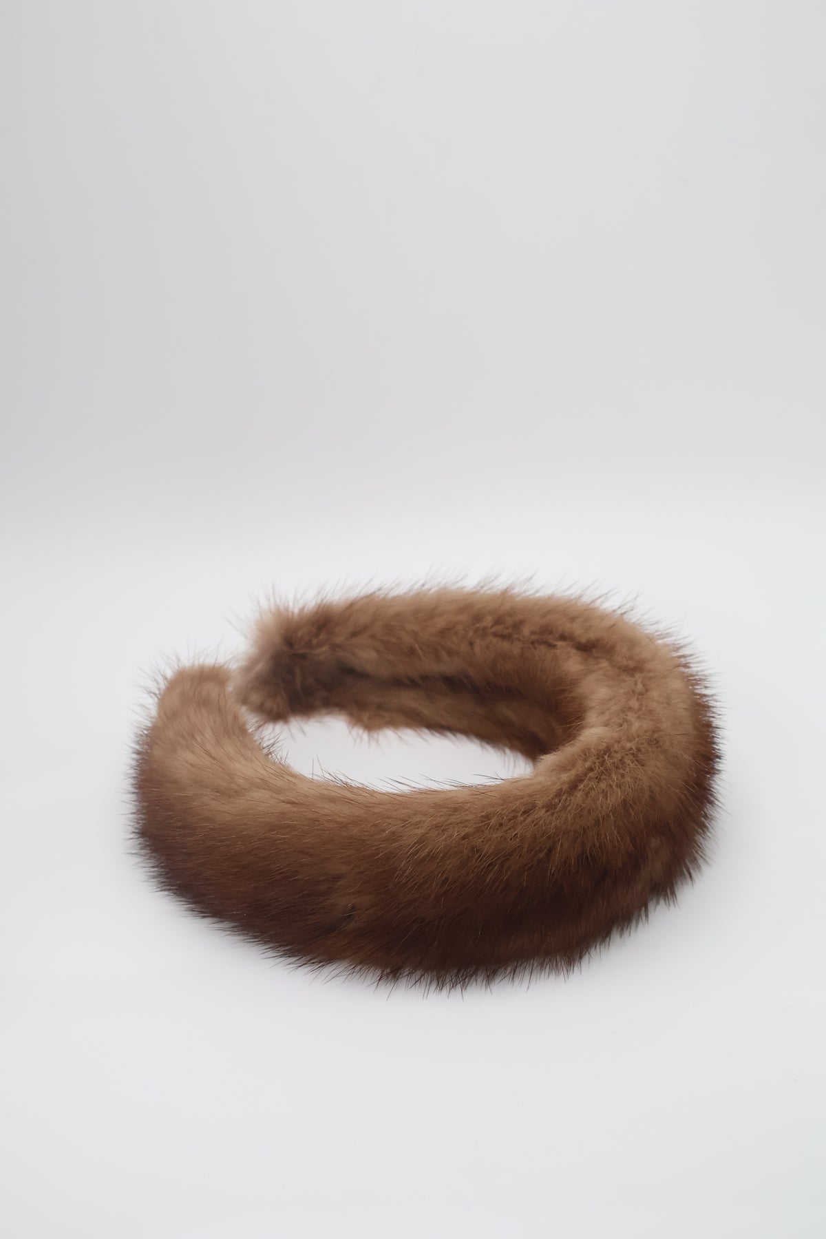 Cerchietto In Pelliccia Di Visone Eva-Fechner-Design – Marrone Scuro, Fascia Larga, Upcycling, Made In Germany