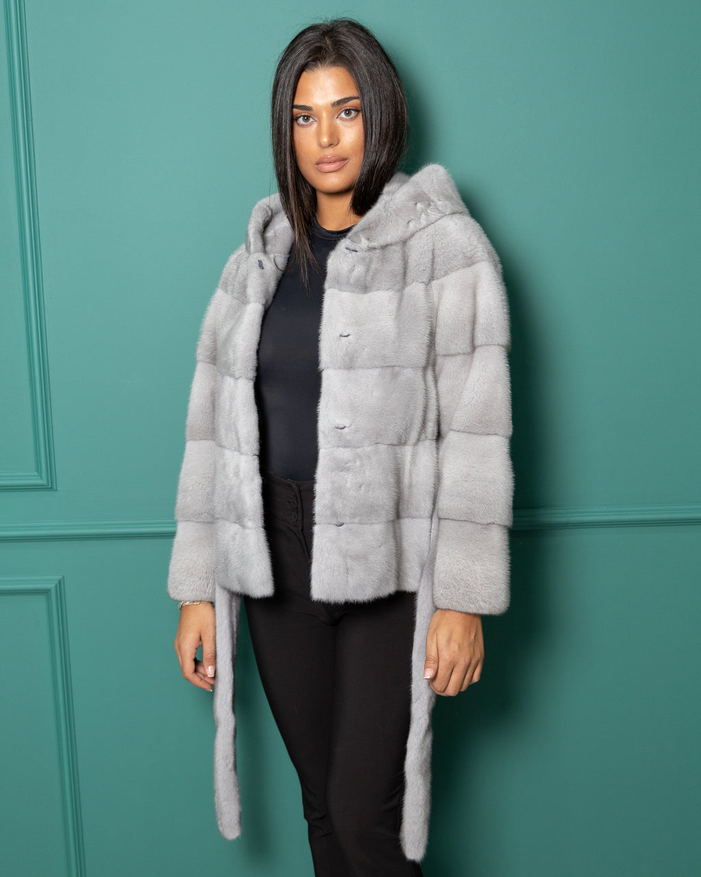 VESTE EN VISON SAPHIR