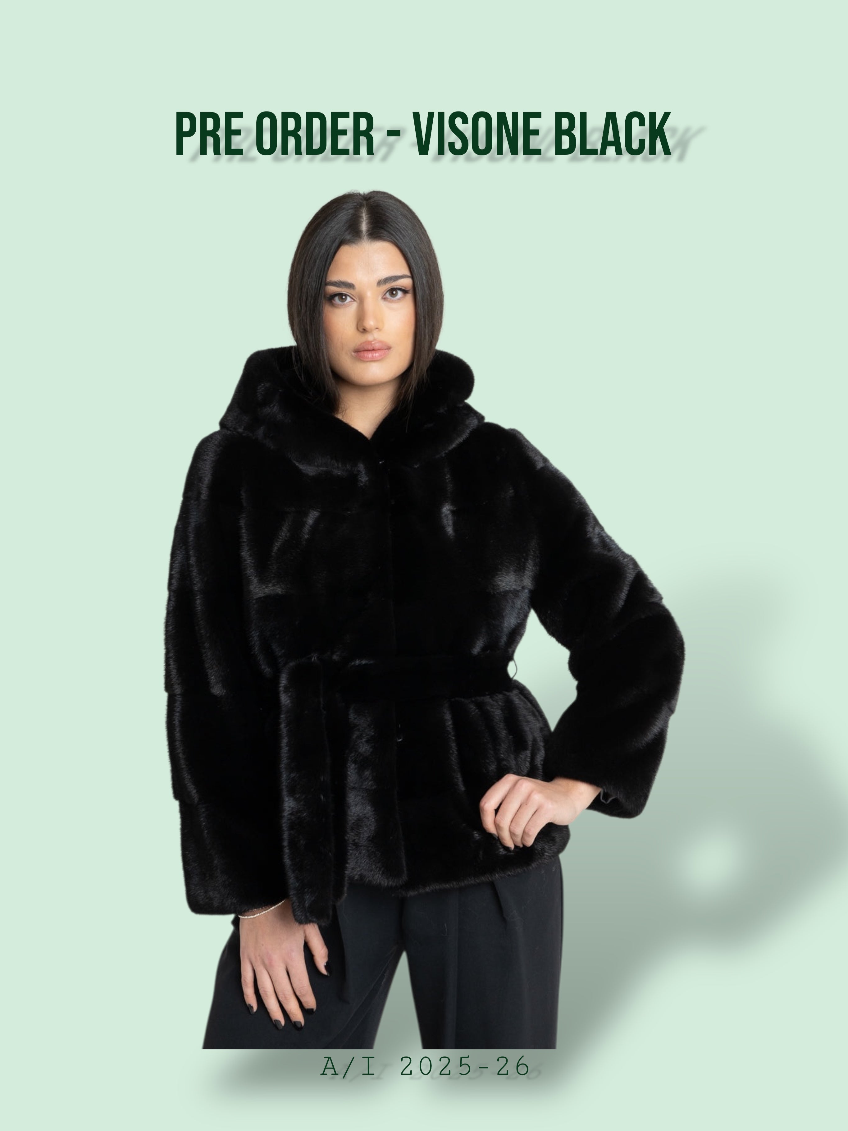 Visone Nero Orizzontale Top Quality