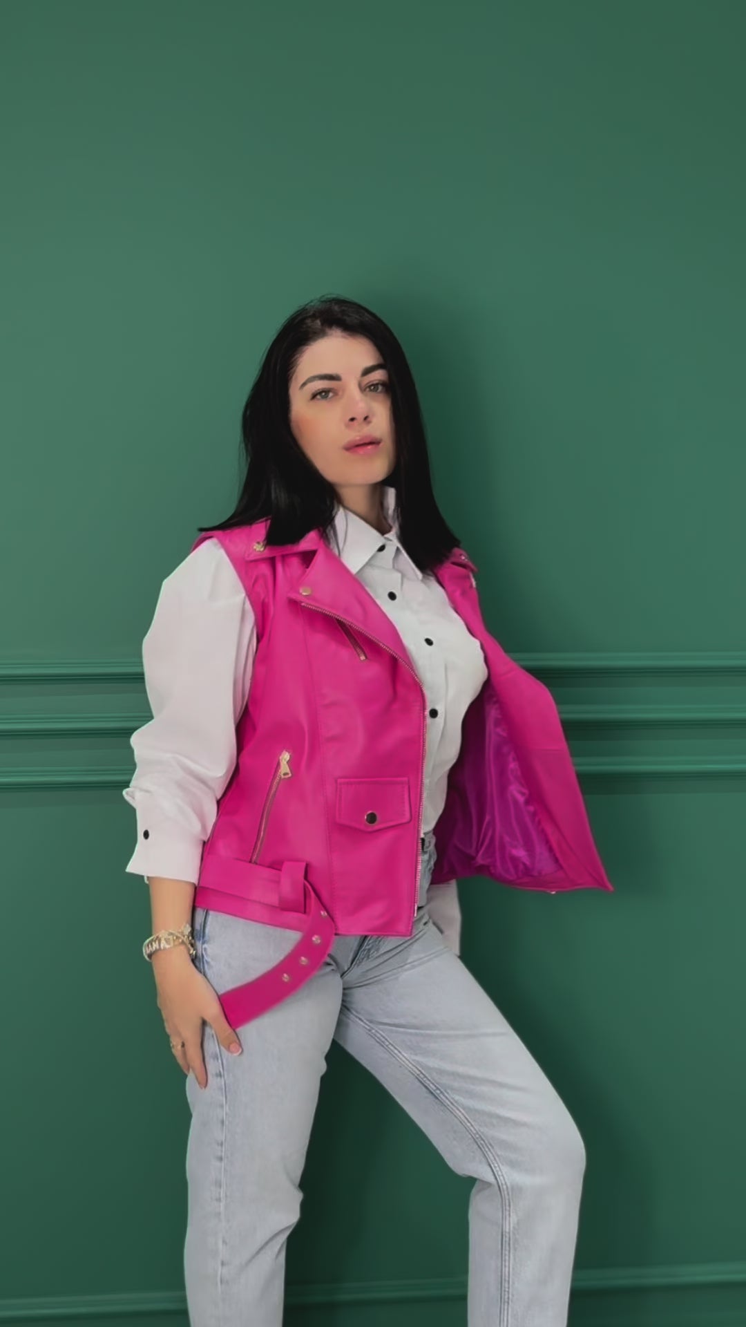 Smanicato Leather Fuxia